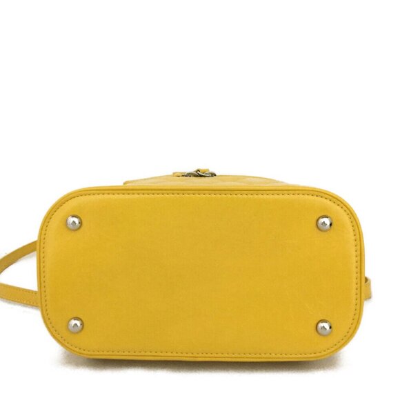 AUTHENTIC Chanel yellow crinkle leather and PVC Mini Backpack - Picture 8 of 14